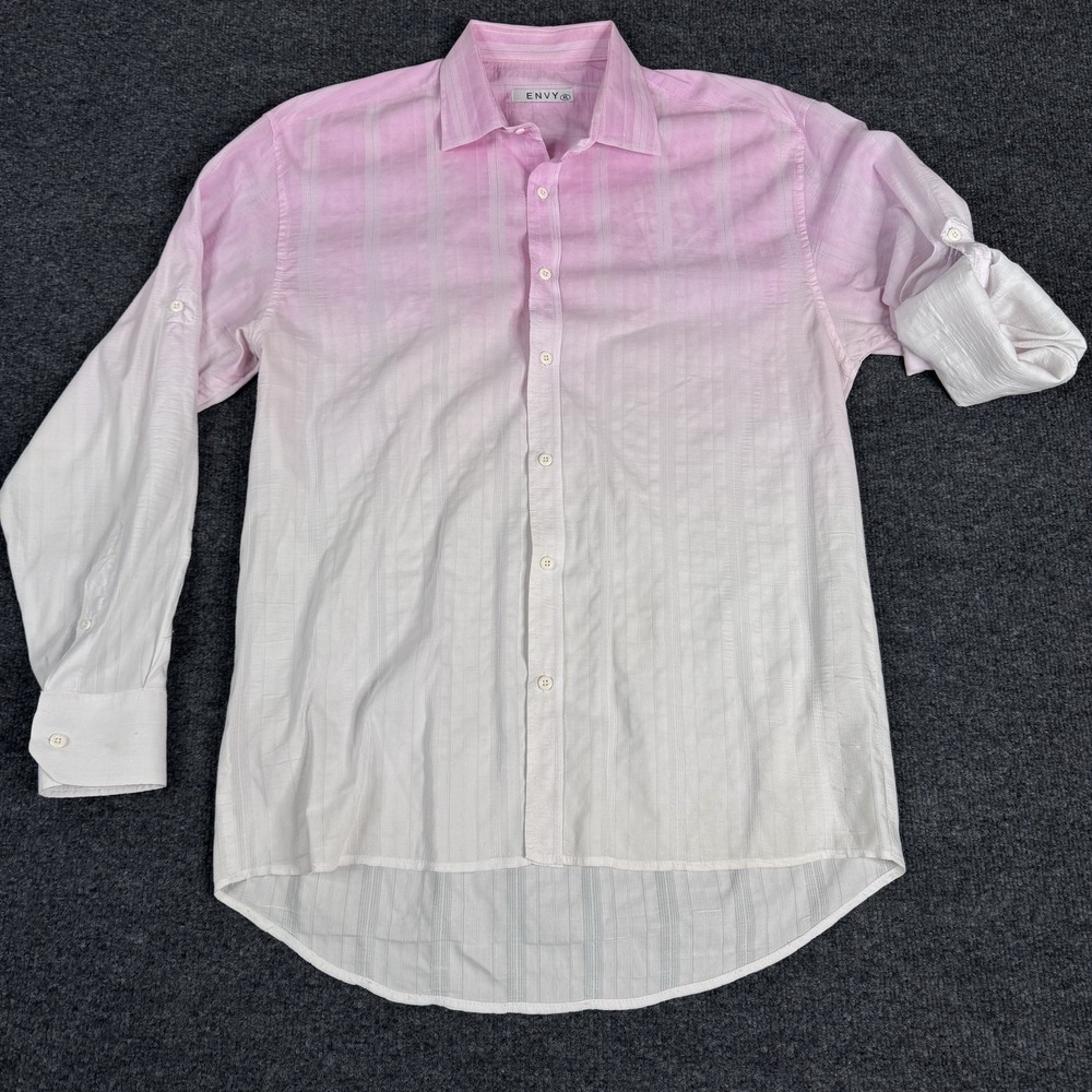 Envy Long Sleeve Button Down Mens XL Party Casual Pink Ombré